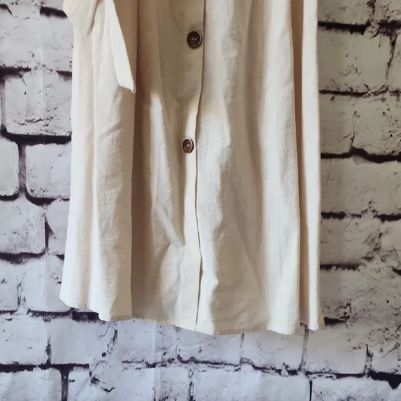 CupShe Beige Smocked Ruffle Midi Dress - Sz S belted dress - EUC! - Picture 11 of 13